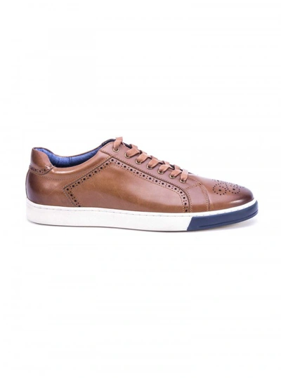 Shop Robert Graham Men's Gettys Sneaker In Cognac Size: 13 By