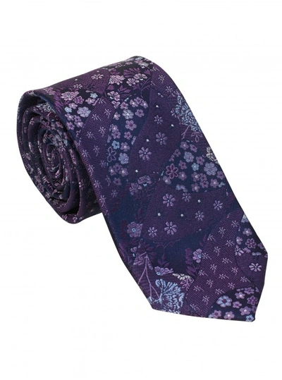 Shop Robert Graham Men's Dale Floral Tie In Purple By