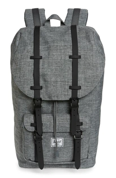 Shop Herschel Supply Co Little America Backpack - Grey In Raven Crosshatch/ Black Rubber