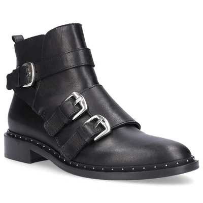 Shop Via Roma 15 Ankle Boots Saint Barth Calfskin Rivets Black