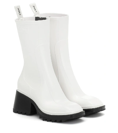 Shop Chloé Betty Pvc Ankle Boots In White