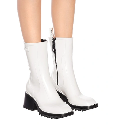 Shop Chloé Betty Pvc Ankle Boots In White