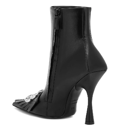Shop Balenciaga Bb Knife Leather Ankle Boots In Black