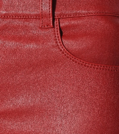 Shop Stouls Dean Mid-rise Cropped Leather Pants In Red