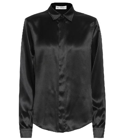 Shop Balenciaga Silk-satin Blouse In Black