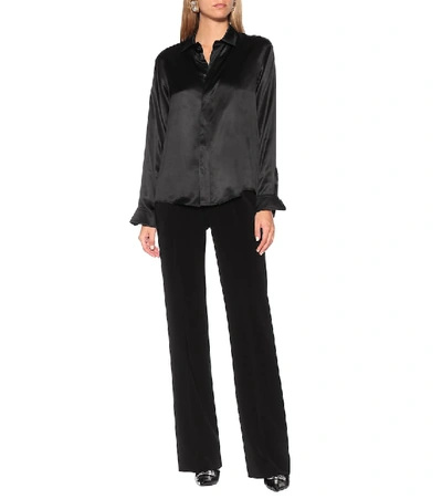 Shop Balenciaga Silk-satin Blouse In Black