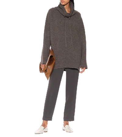 Shop The Row Carina Felted Wool-blend Sweater In Brown