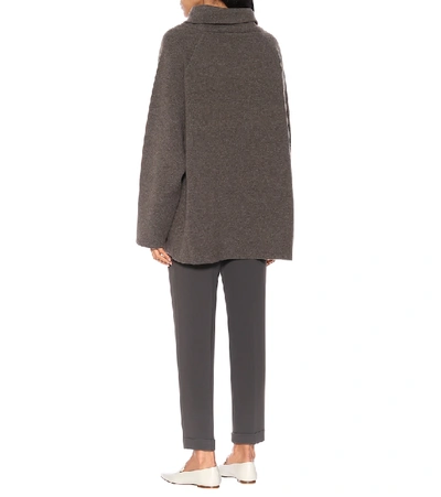 Shop The Row Carina Felted Wool-blend Sweater In Brown