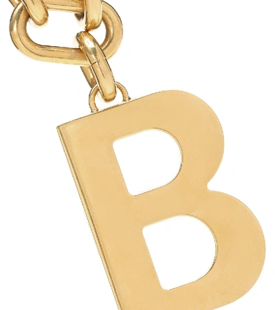 Shop Balenciaga B Chain Necklace In Gold