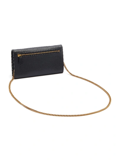 Shop Balenciaga 'ville' Leather Chain Phone Wallet In Black
