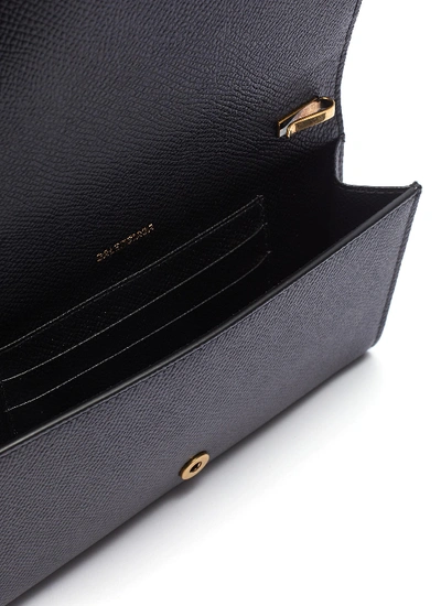 Shop Balenciaga 'ville' Leather Chain Phone Wallet In Black