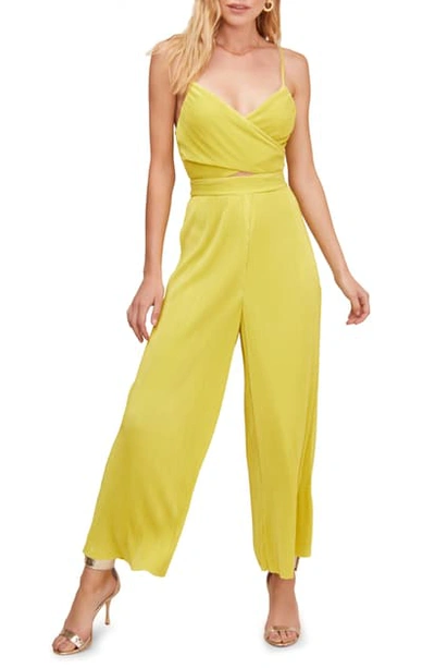 Shop Astr Cutout Jumpsuit In Neon Yellow