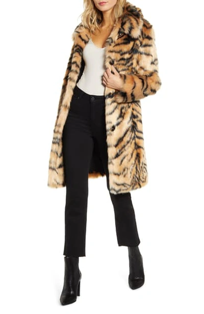 Shop Kendall + Kylie Faux Fur Coat In Tiger