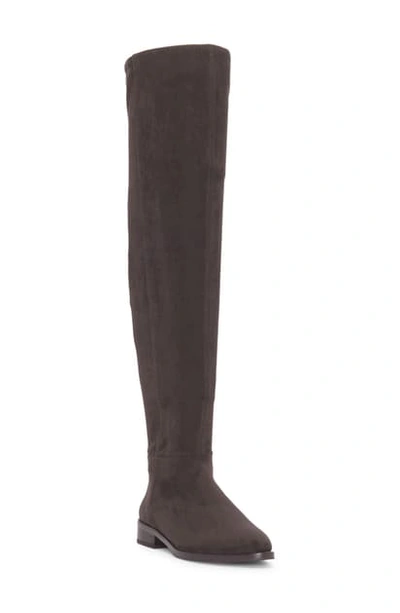 Shop Vince Camuto Hailie Over The Knee Boot In Dark Slate Faux Suede