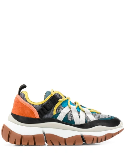 Shop Chloé Blake Leather Sneakers In Multicolor