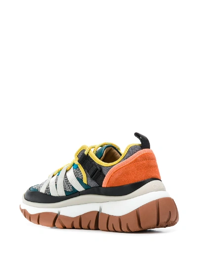 Shop Chloé Blake Leather Sneakers In Multicolor