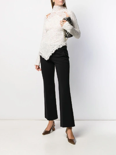 Shop Ermanno Scervino Lace Hinghneck Sweater In White