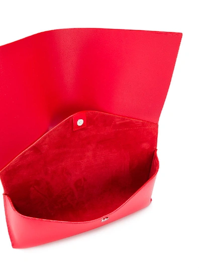 Shop Venczel Vambrace Leather Clutch In Red