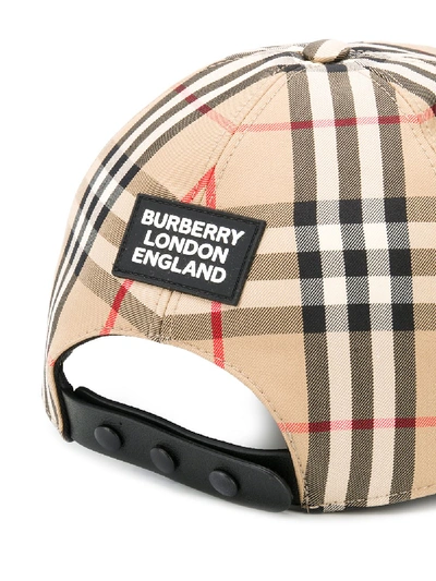 Shop Burberry Trucker Cotton Hat In Beige