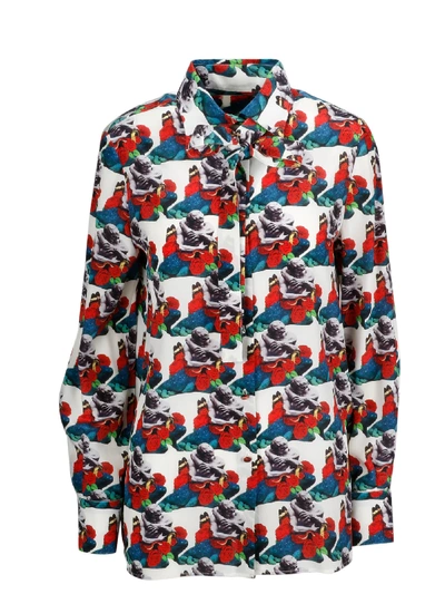 Shop Valentino Shirt In Multicolour