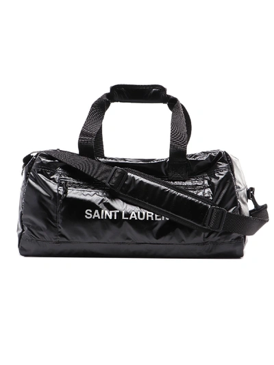 Shop Saint Laurent Sport Bag In Black/silver