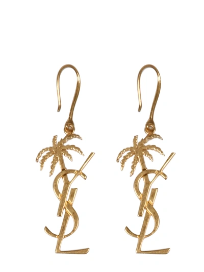 Shop Saint Laurent Earring In Or Laiton