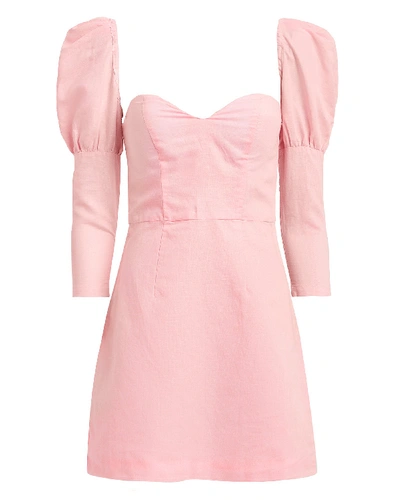 Shop Atoãr Powder Puff Sleeve Mini Dress In Pink