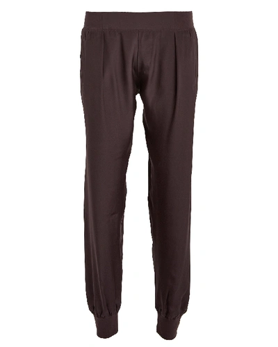 Shop Atm Anthony Thomas Melillo Tailored Silk Sweatpants In Brown