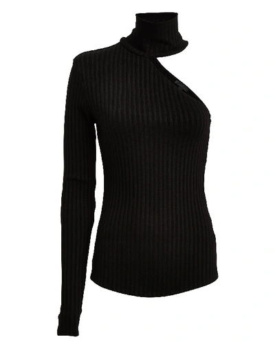 Shop The Range Framed Rib Knit Carved Turtleneck In Black