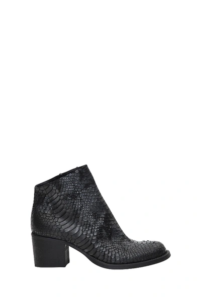 Shop Strategia Python Printed Leather Booties In Nero