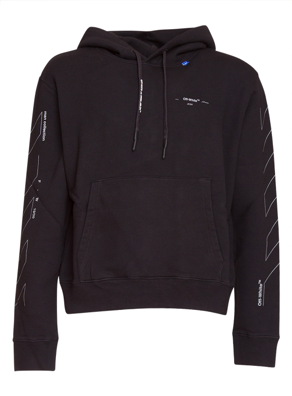 off white diag unfinished slim hoodie