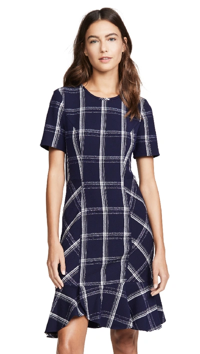 Shop Shoshanna Layton Dress In Navy/optic