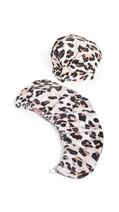 Shop Kitsch Leopard Shower Cap And Hair Towel Set