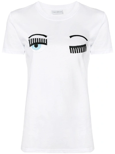 Shop Chiara Ferragni Flirting Cotton T-shirt In White