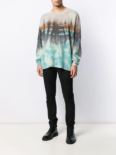 Shop Amiri Print Sweater In Blue