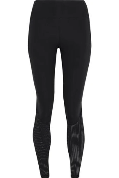 Shop Iris & Ink Mesh-paneled Stretch Leggings In Black