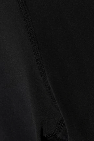 Shop Iris & Ink Mesh-paneled Stretch Shorts In Black