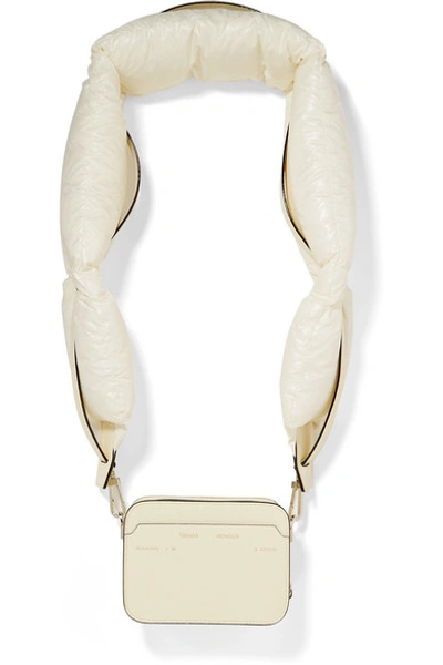 Shop Moncler Genius + 2 Moncler 1952 Valextra Dado Shell Down And Leather Shoulder Bag In Cream