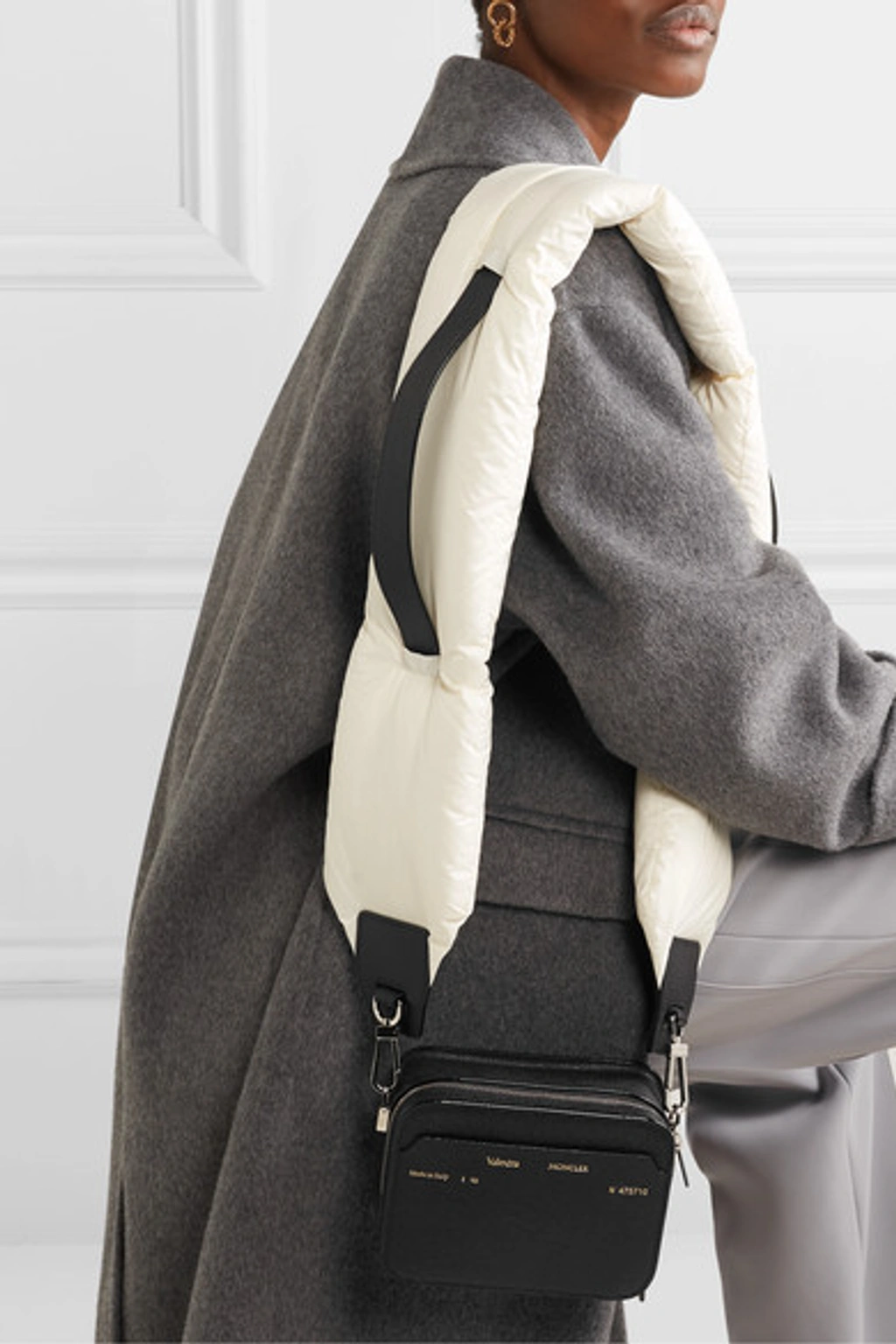 Moncler Genius 2 Moncler 1952 Valextra Dado Shell Down And Leather Shoulder Bag In Black ModeSens