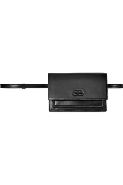 Shop Balenciaga Sharp Xs Leather Belt Bag In Black