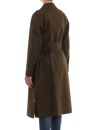 Shop Burberry Camelford Trench In Dark Military Khaki