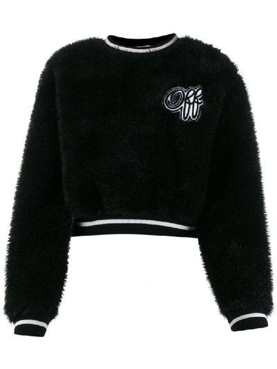 Shop Off-white Fake Fur Sweater In Black Black