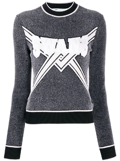 Off-white Textured Knit Cropped Sweater In Black Off White