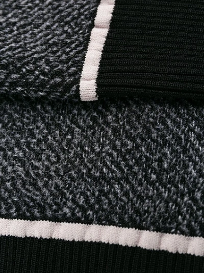 Off-white Textured Knit Cropped Sweater In Black Off White