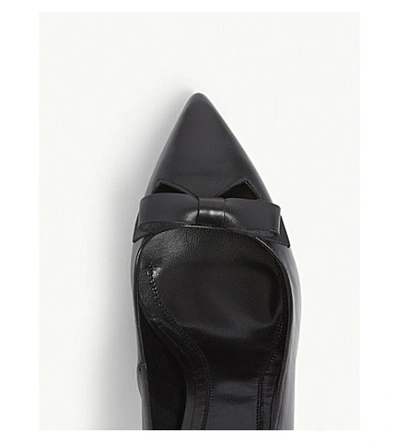 Shop Claudie Pierlot Bow Leather Heeled Courts In Black