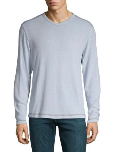 Shop Tommy Bahama Long-sleeve V-neck Top In Polar