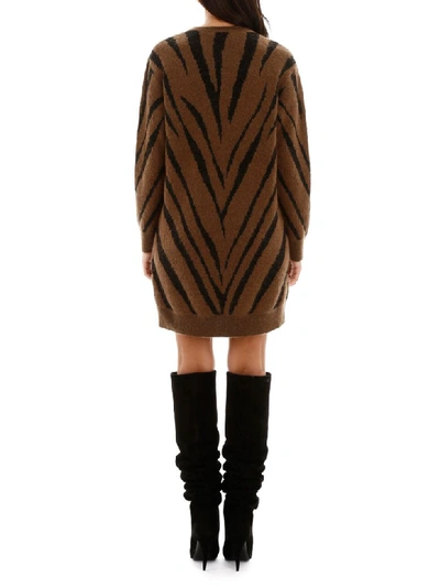 Shop Max Mara Austin Mini Dress In Cuoio Dis Zebra (brown)