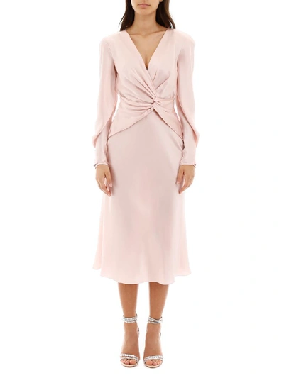 Shop Alberta Ferretti Draped Dress In Pink (pink)