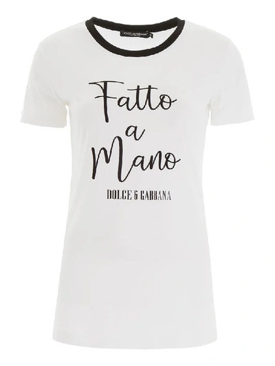 Shop Dolce & Gabbana Printed T-shirt In Bianco Ottico (white)
