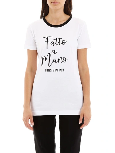 Shop Dolce & Gabbana Printed T-shirt In Bianco Ottico (white)
